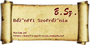 Bánffi Szofrónia névjegykártya